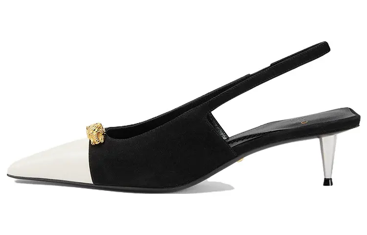 GUCCI Slim Heel High Heels Women's Black White