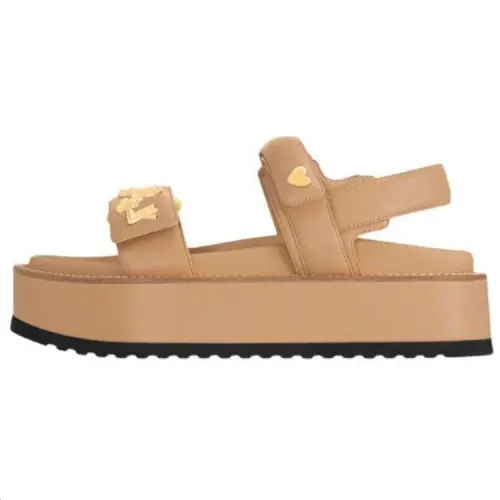 LOUIS VUITTON Sunset One Strap Sandals Women's Umber