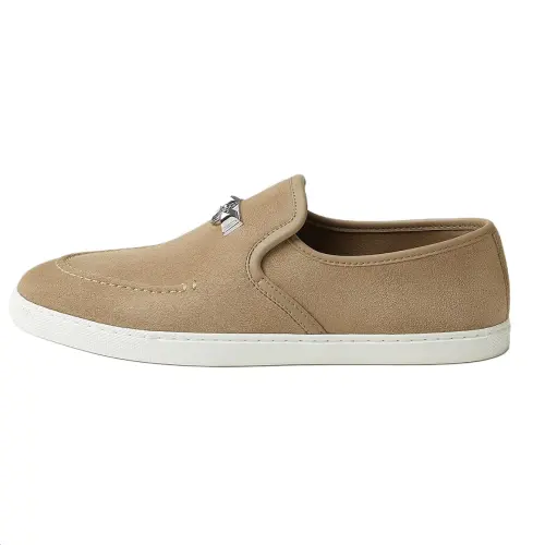 HERMES Jour Suede Loafers Women's Brown