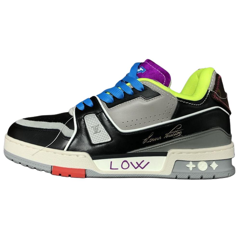 Мужские кеды Louis Vuitton Trainer (черно-серые)