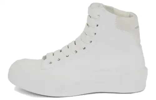 Alexander McQueen Deck Plimsoll High Top Sneaker Optical White Women's