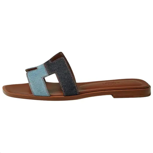 HERMES Oran Slide Slippers Women's Blue