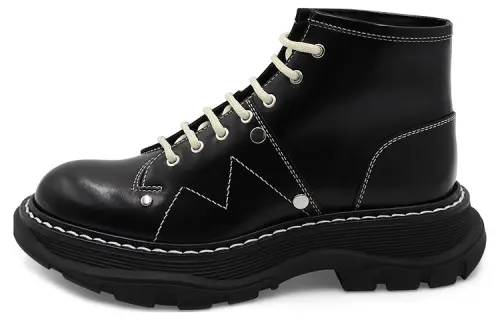 Alexander McQueen Tread Lace Up Boot 'Black Silver' Women's