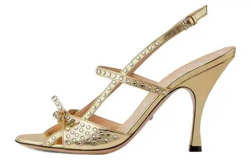 GUCCI One Strap Sandals Women's Gold