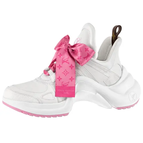 LOUIS VUITTON Archlight 1.0 Sneakers 'White With Pink Monogram Ribbon' Women's