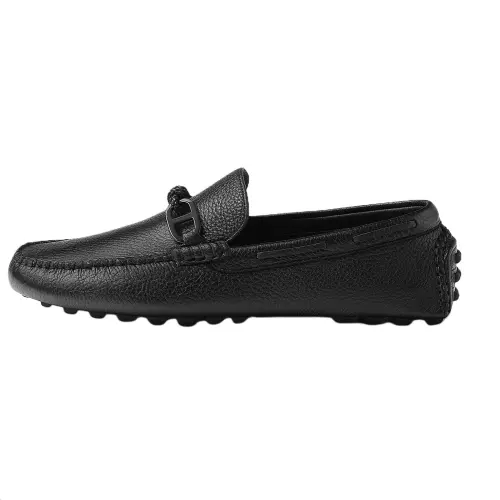 HERMES Alessandro Gommino Loafers Men's Black