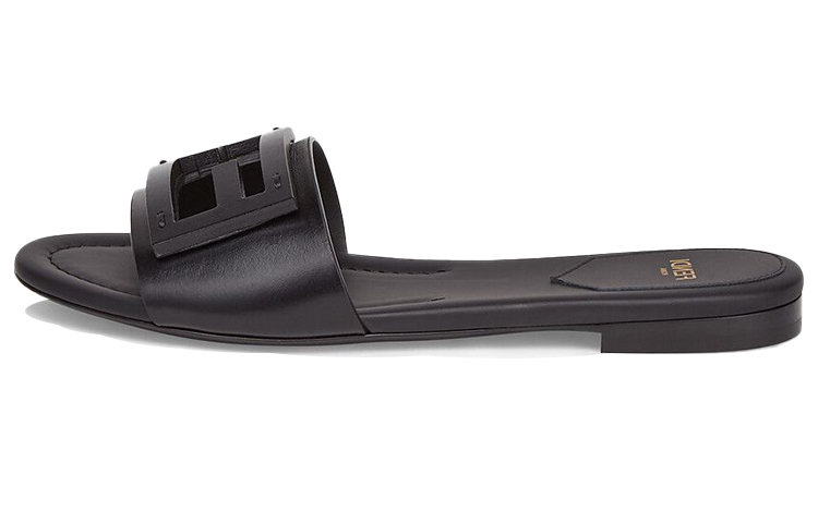 Женские шлепанцы Fendi Baguette (черные)