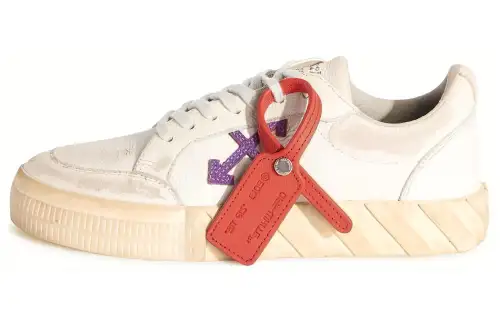 OFF WHITE Vulcanized Low Distressed White Purple Women's
