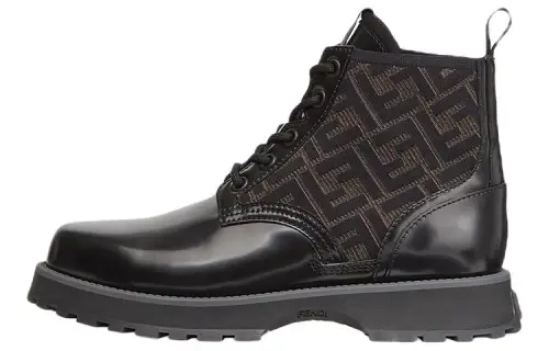 FENDI Leather Biker Boots
