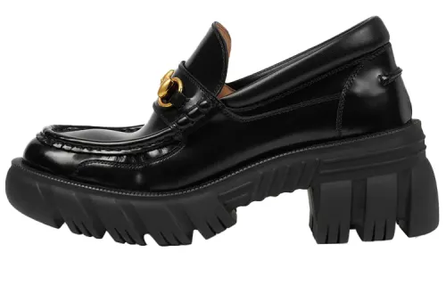 GUCCI Horsebit Loafers Black Women's