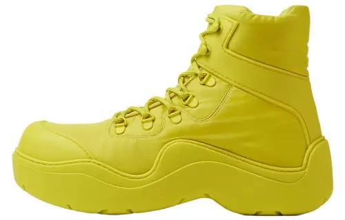 Bottega Veneta Puddle Lace Up Short Mid Calf Ankle Boots Men's Yellow