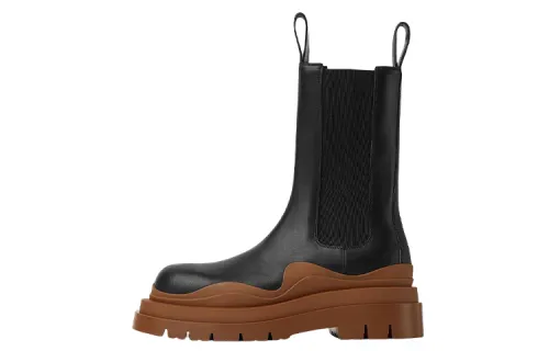 Bottega Veneta Tire Boots Black Cognac