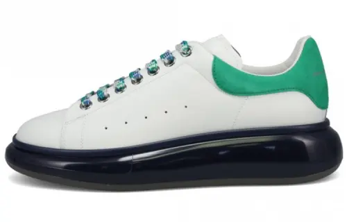 Alexander McQueen Oversized Sneaker Leather Stylish Skateboarding Shoes Men's White Green