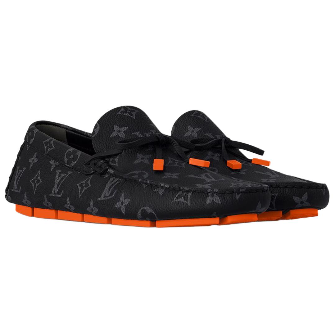 LOUIS VUITTON Driver Leather Casual Shoes Men's Black