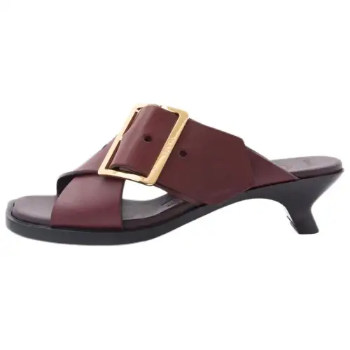LOEWE Petal Slide Slippers 4cm Women's Burgundy