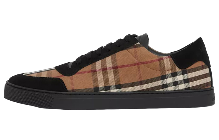 Burberry Burberry plaid low-top round toe low-top fashion sneakers men's brown