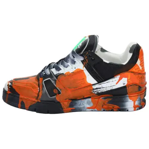 LOUIS VUITTON Trainer Low top Skateboard Shoes Unisex Black Orange