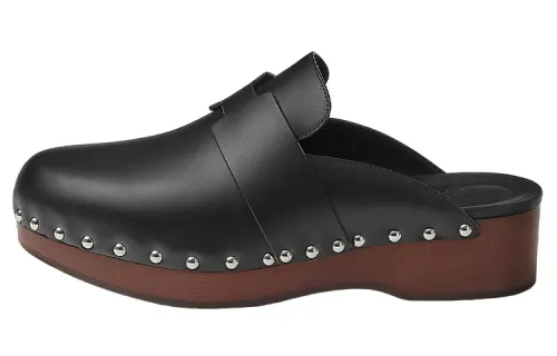 HERMES Calya Slip Resistant Closed Toe Slippers Men's Black