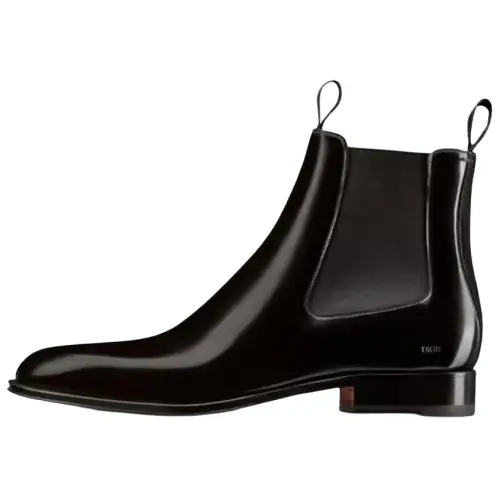 DIOR Timeless Calfskin Short Chelsea Boots Men's Black