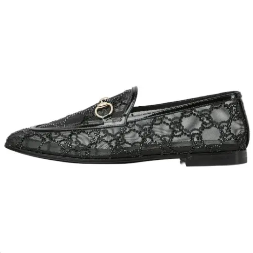 Gucci Wmns Gg Jordaan Loafer 'Black Crystal' Women's