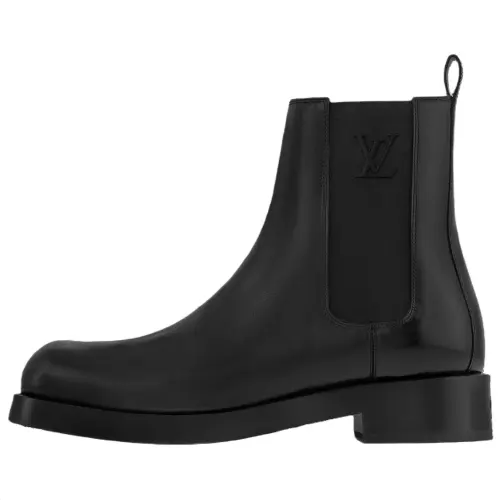 LOUIS VUITTON Agent 2025 Spring Summer Men's Collection Cow Leather Short Chelsea Boots Men's Black
