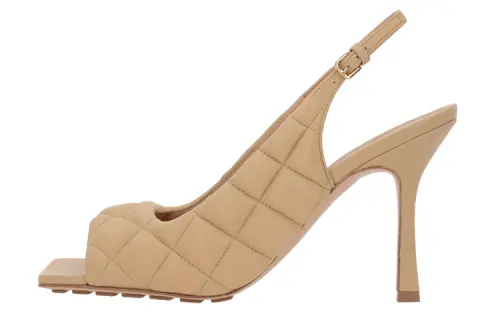 Bottega Veneta Padded Leather One Strap Sandals Women's Beige