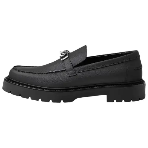 HERMES Lcone Loafers Women's Black