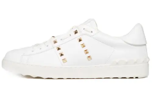 Valentino Rockstud Skateboard Shoes Men's Low Top White