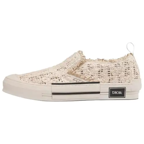 DIOR B23 Low Slip On Cream Macrame