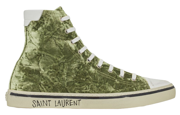 Мужские кеды Saint Laurent Court Classic (зеленые) — фото 2