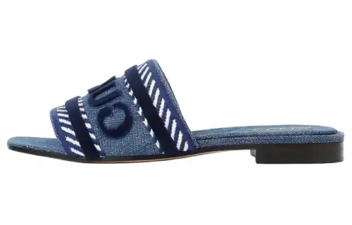Gucci Wmns Gucci Script Slide Sandal 'Light Blue Denim' Women's