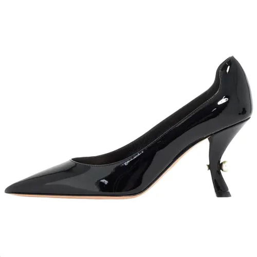 DIOR Leather Irregular Heel High Heels Women's Black