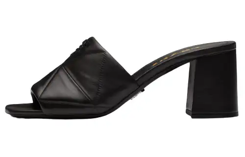 PRADA Triangle Logo Mules