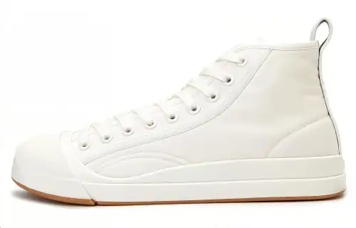 Bottega Veneta Vulcan Cow Leather High top Skateboard Shoes Women's Optical White