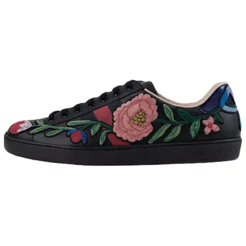 Gucci Ace Embroidered 'Floral - Black'
