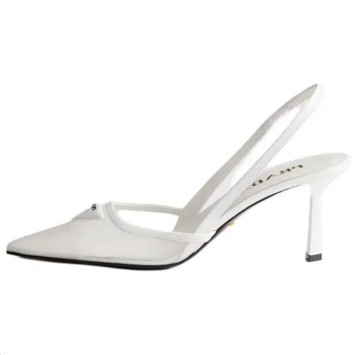 PRADA Slim Heel High Heels 7.5cm Women's White