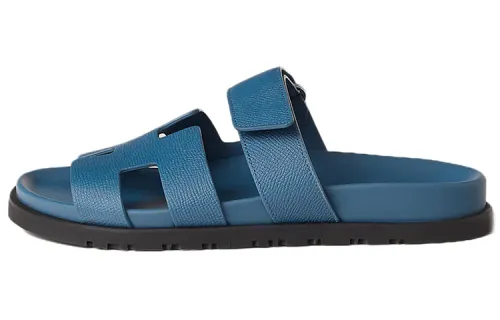 HERMES Chypre Slide Slippers Women's Blue