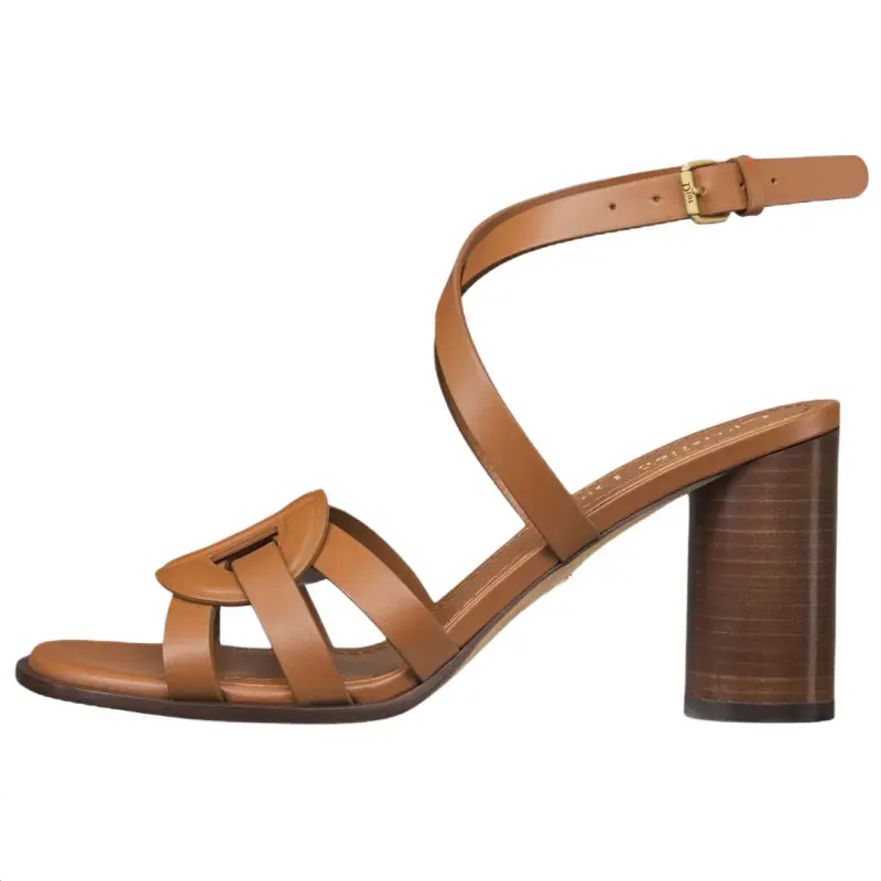 DIOR D Club One Strap Sandals 8cm Women's Brown