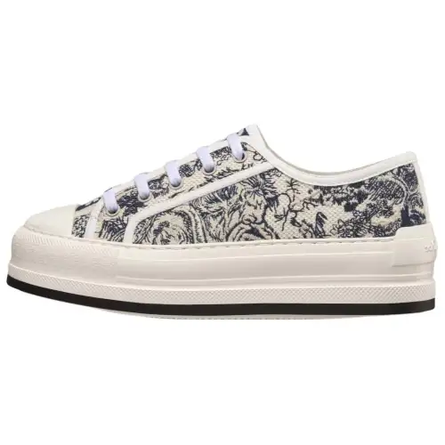 DIOR Walk'n'Dior Low top Skateboard Shoes Women's Beige Blue