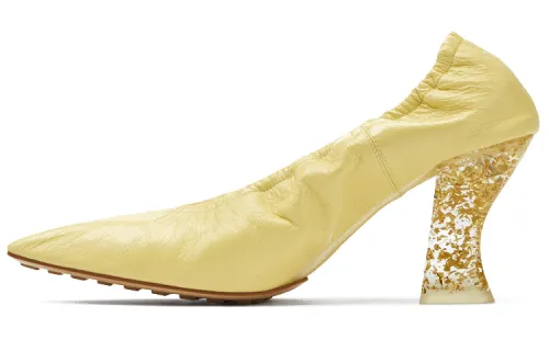 Bottega Veneta Almond High Heels Women's Low Top Yellow