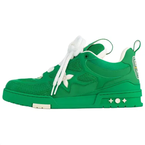 LOUIS VUITTON Skate Leather Low top Skateboard Shoes Men's Green