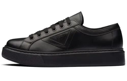 PRADA Soft Calf Leather Sneakers Black