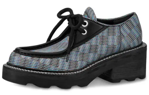 LOUIS VUITTON Beaubourg Platform Derby Shoes 'Blue Plaid Print' Women's