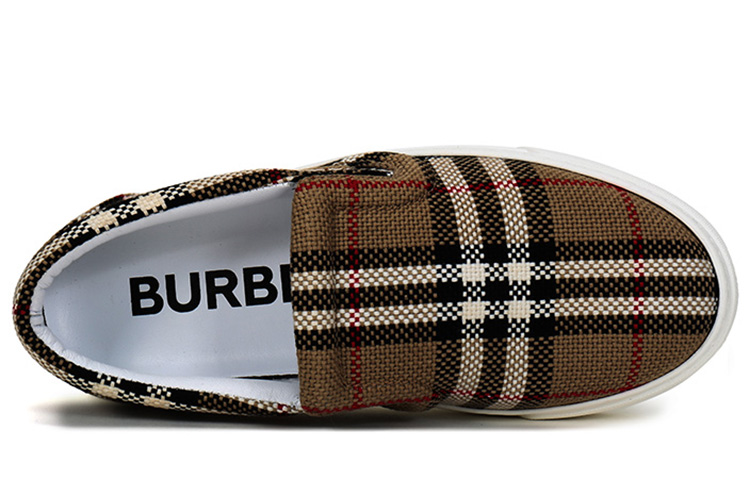 Женские кеды Burberry Checked (бежевые) — фото 5