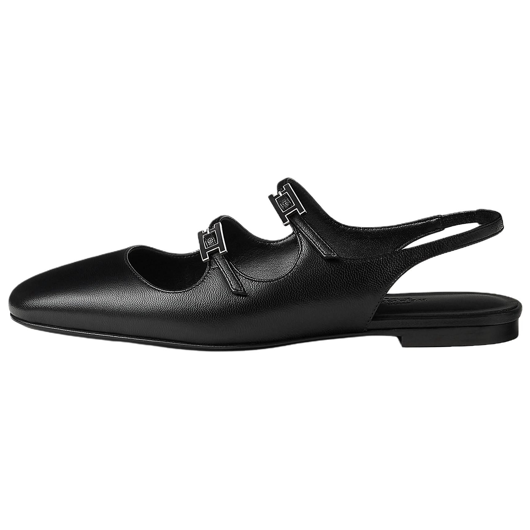 Женские лоферы Hermes Mila (черные)