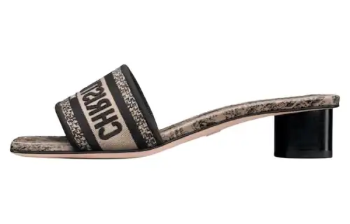 DIOR Slide Slippers Women's Beige Black