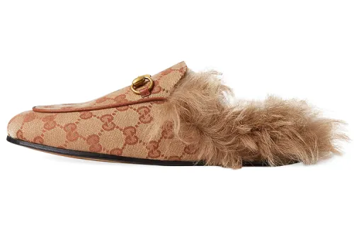 GUCCI Closed Toe Slippers Women's Brown