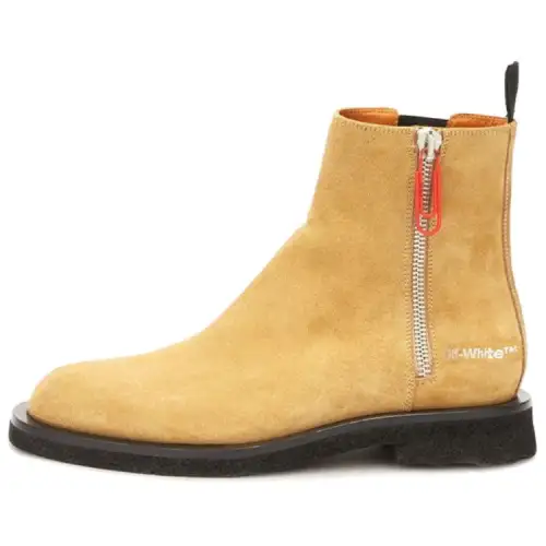 OFF WHITE Spongesole Ankle Boots Men's Light Umber