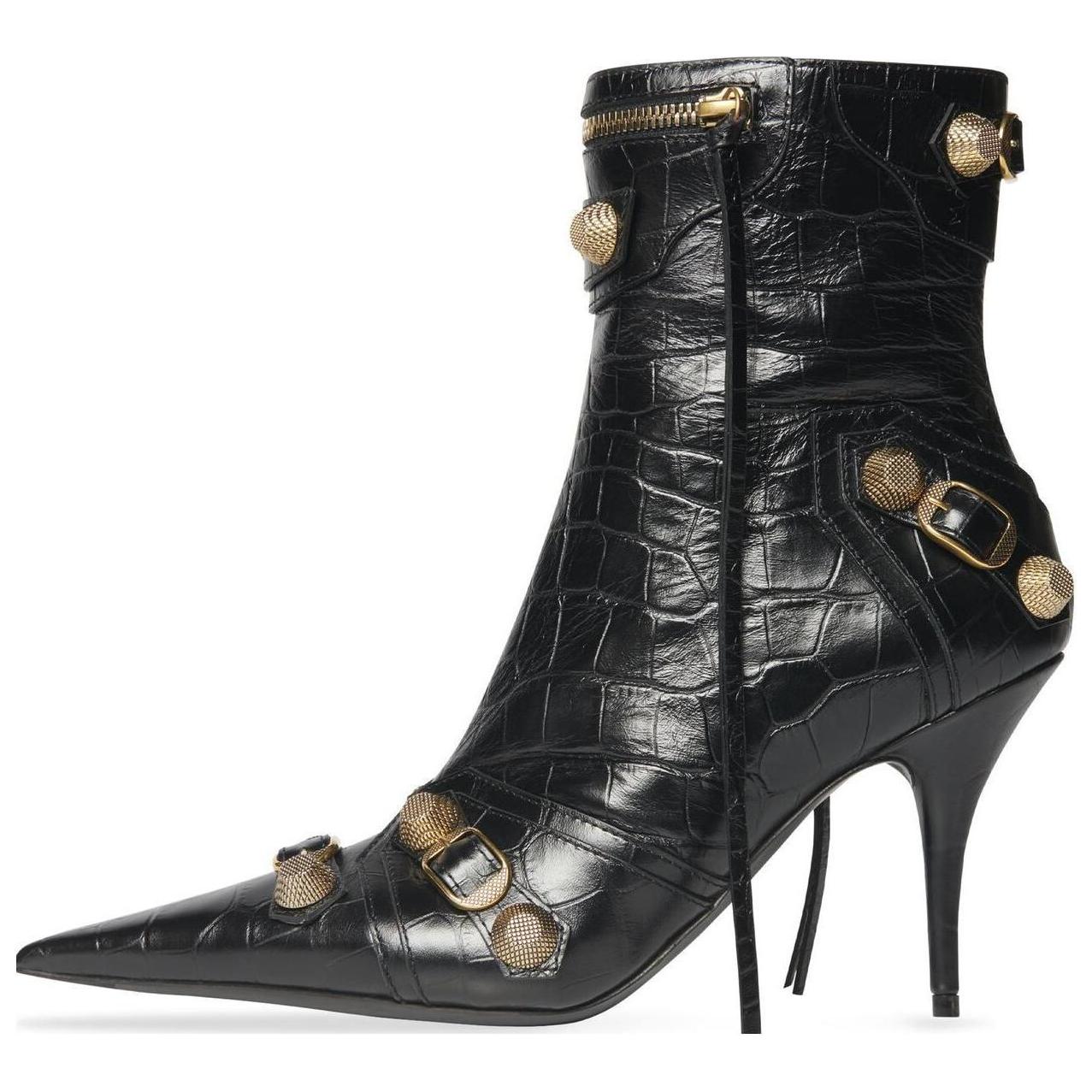 Balenciaga Cagole 90mm Leather Ankle Boots
