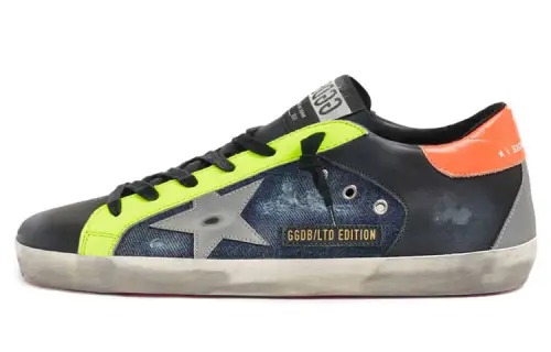 Golden Goose Super Star Stylish Skateboarding Shoes Men's Blue Black Distressed